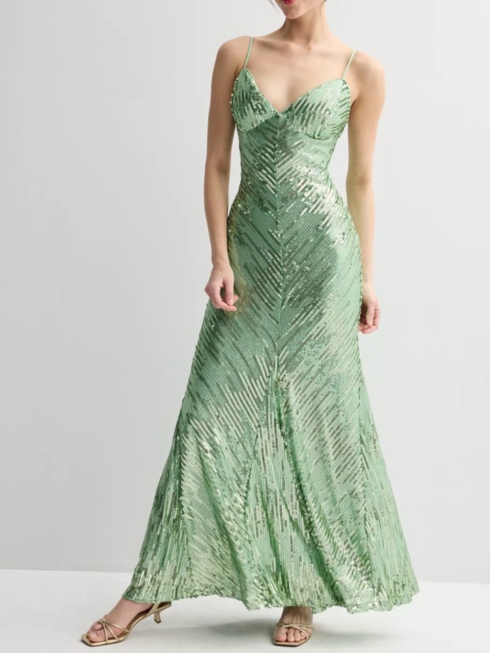 Maxi dress Size 3/4 (stain inside as in picture)  green dress